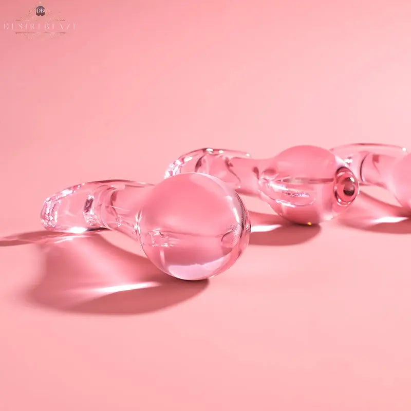 Pink Horn-Textured Translucent Glass Anal Plug DesireBlaze