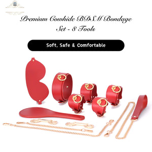Premium Cowhide BDSM Bondage Set - 8 Tools DesireBlaze